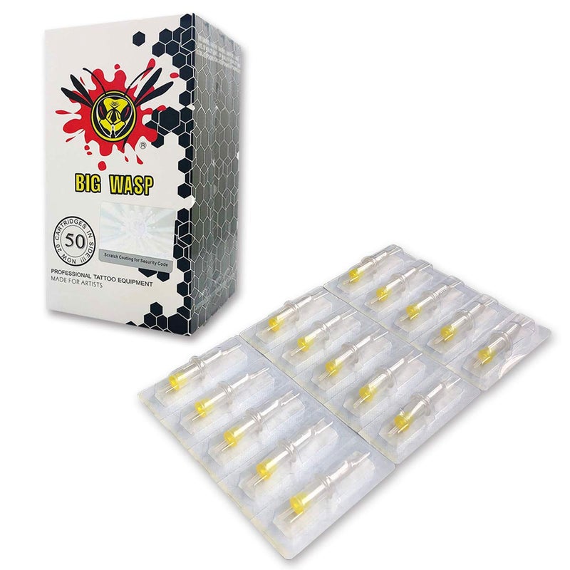 BIGWASP بيغ واسب 50 قطعة من إبر الوشم القابلة للتصرف المتنوعة، دائرية الظل مختلطة 3RS 5RS 7RS 9RS 11RS (50 قطعة #12 معيار RS) - Image 4